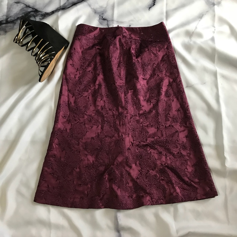 TOCCA 100% SILK DARK PURPLE SKIRT WITH ZIPPER